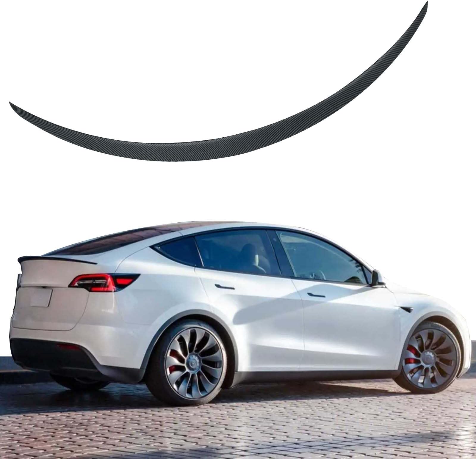 Spoiler Wing Replacement for 2020-2024 Tesla Model Y Rear Trunk Lip ABS Material Exterior Compatible with 2024 Tesla Model Y Spoiler Accessories (Matte Black)