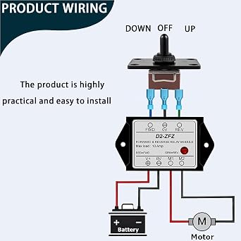 Groovely 12V DC Relay Module,Forward and Reverse Relay Module | with Waterproof DPDT Throw switch,Can be Installed on the Panel Vertically or Horizontally,Suitable for Trucksl-D2