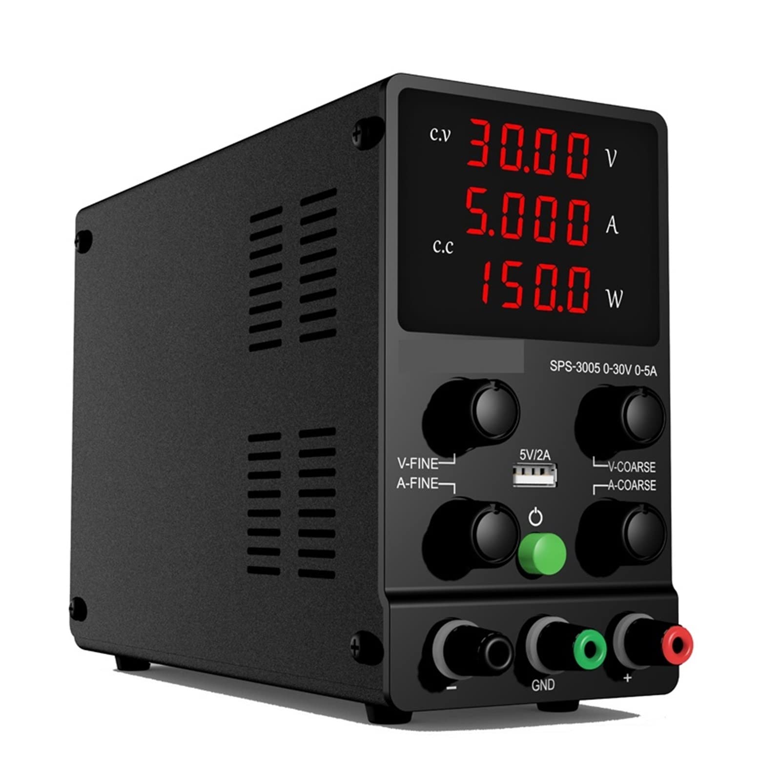 Einstellbares DC-Netzteil 30V 5A 30V 10A 60V 5A Laborbank-Netzteil Labornetzteil Spannungsreglerschalter(Red Display 30V5A)