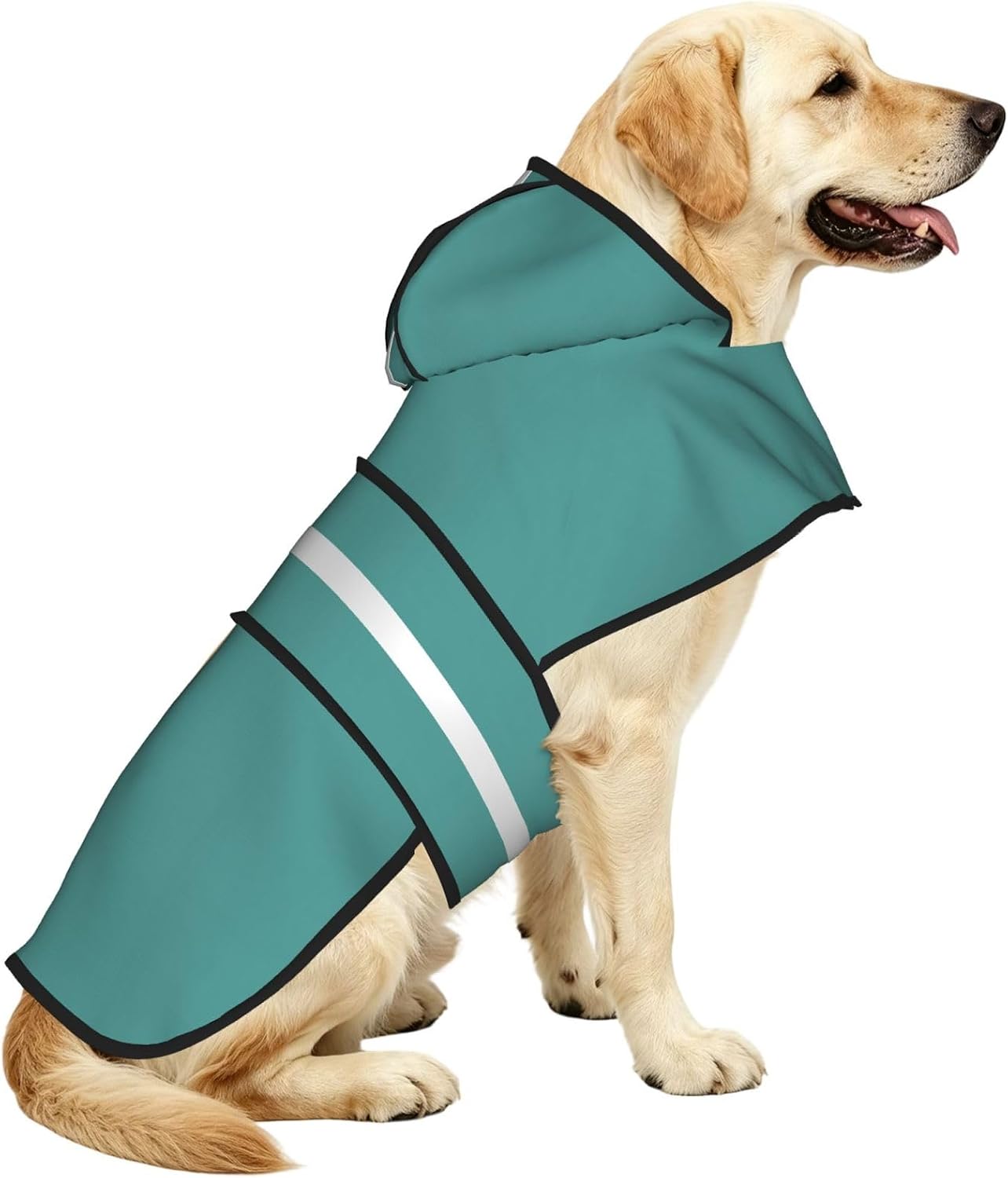 Huge Christmas Tree in the House Waterproof Dog Raincoat and Rain Jacket for Small Medium Large Dogs with Reflective Stripes and Adjustable Belly Strap