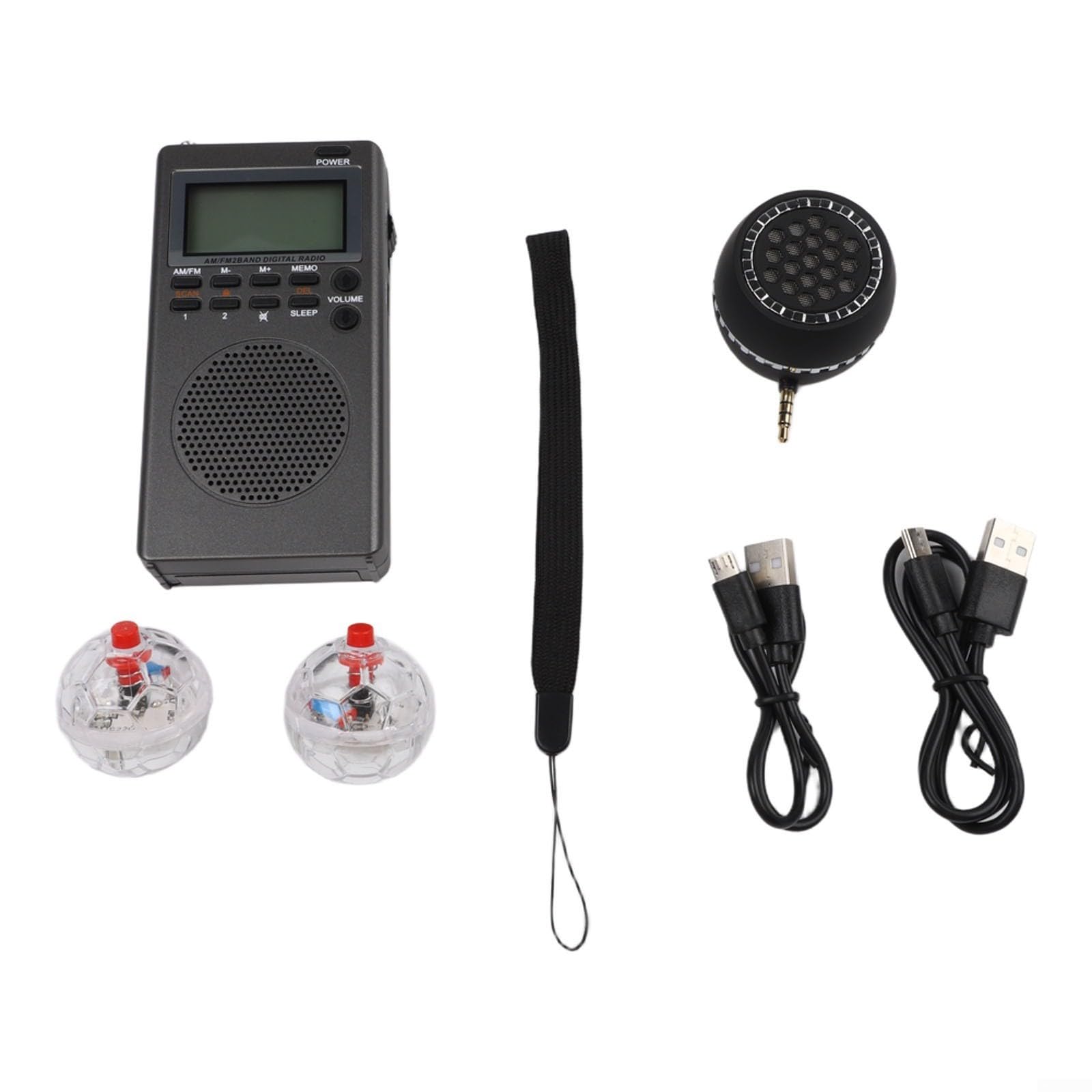 Paranormal Jagd Kit mit Radio LED Kugeln, für Spirit Box Set für Geisterjagd, Tragbares Gerät mit Lautsprecher hoher(4PC)