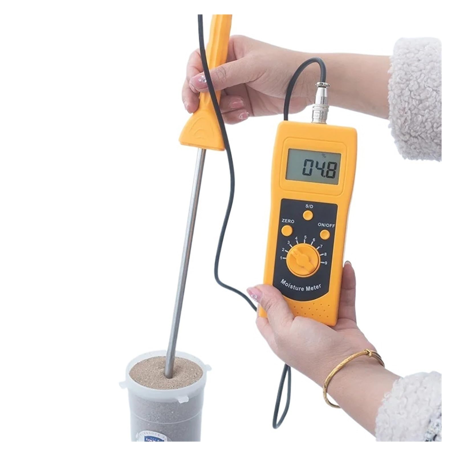 Medidor de humedad DM400C, probador de humedad y medidor de agua for diferentes materiales Con alta sensibilidad