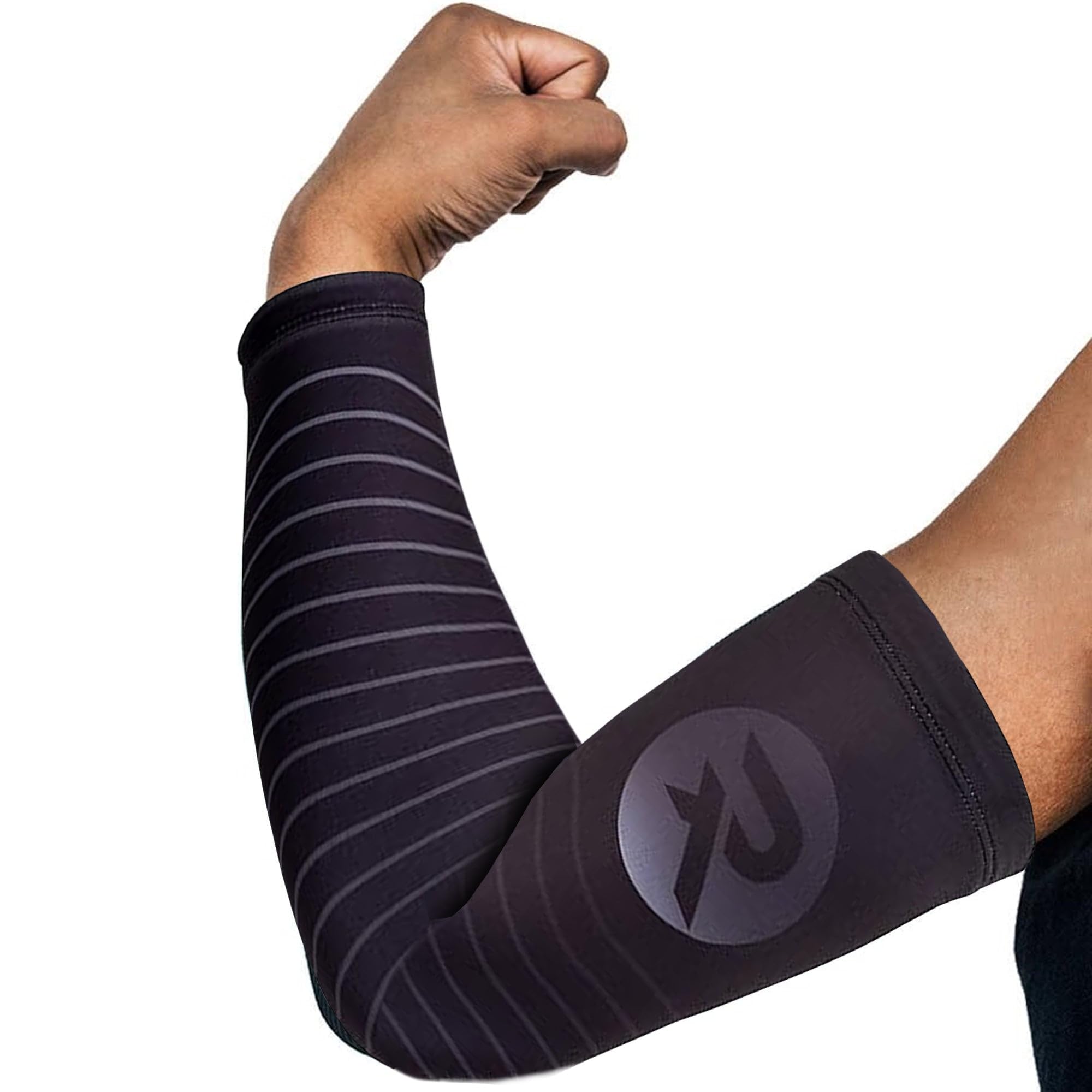 Sport Arm Compression Sleeves (2 Pack) - 5 Colours - Anti Slip Sleeves for Lower & Upper Arms & Elbow Support