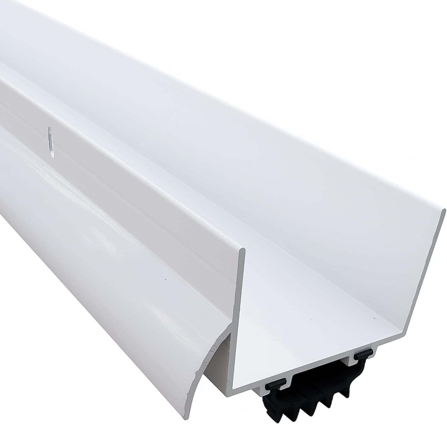KC Hardware Aluminum U Shaped Door Bottom Sweep with Door Drip Cap| Weather Stripping Door Seal Bottom for Front Door Bottom| Under Door Seal for Exterior Doors|1 3/4" Width (White, 32 Inches)