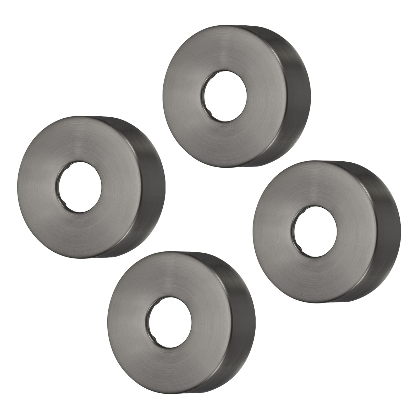 sourcing map Lot de 4 brides de bras de douche 80 mm OD en acier inoxydable pour décoration de robinet de tuyau d'eau de 25 mm de diamètre, gris