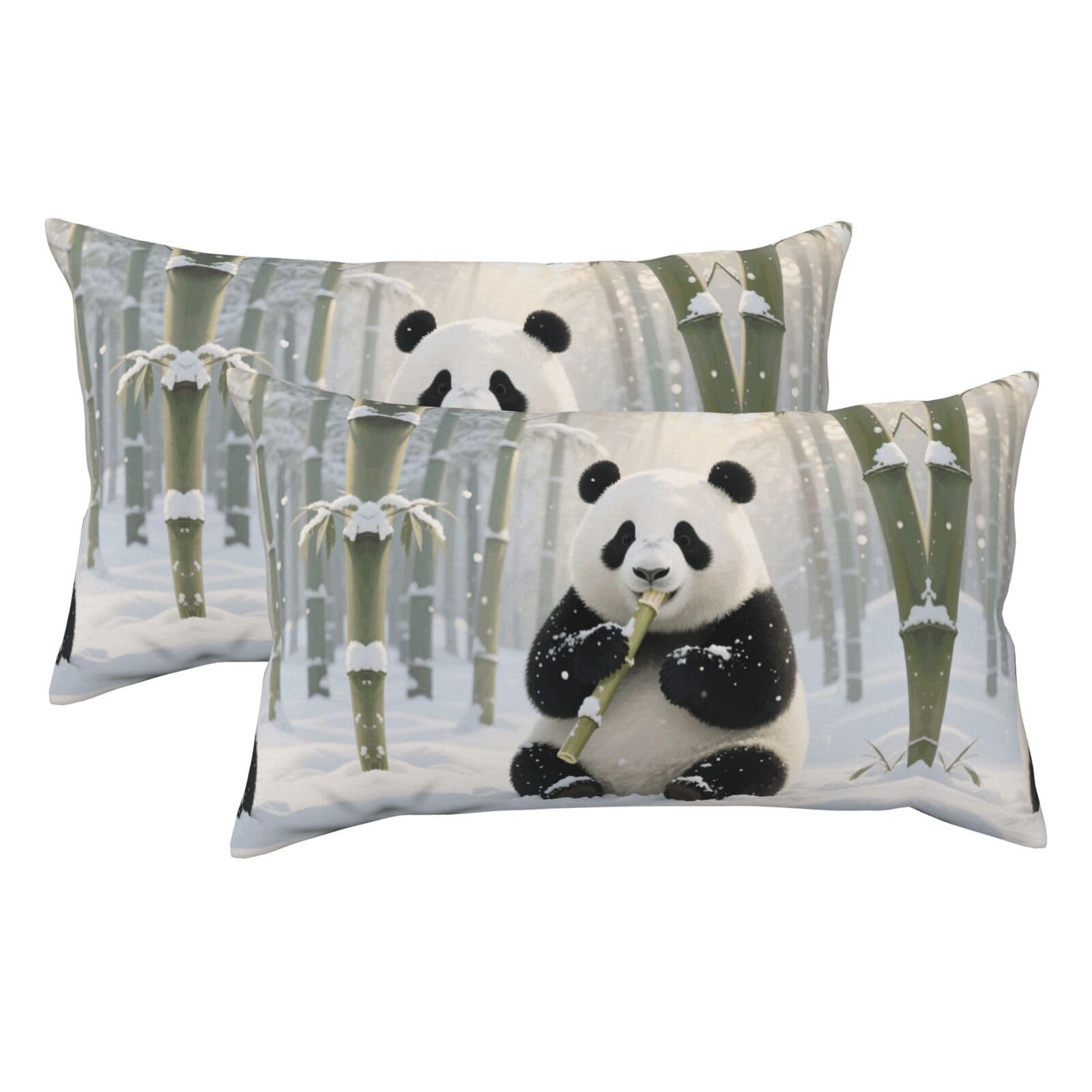 Snow Panda Luxury King Pillowcases Set of 2, Plush Velvet Feel Pillow Covers with Hidden Zipper, Skin & Hair Friendly, 20x36 Inches Pillow Cases for Sleeping Gift