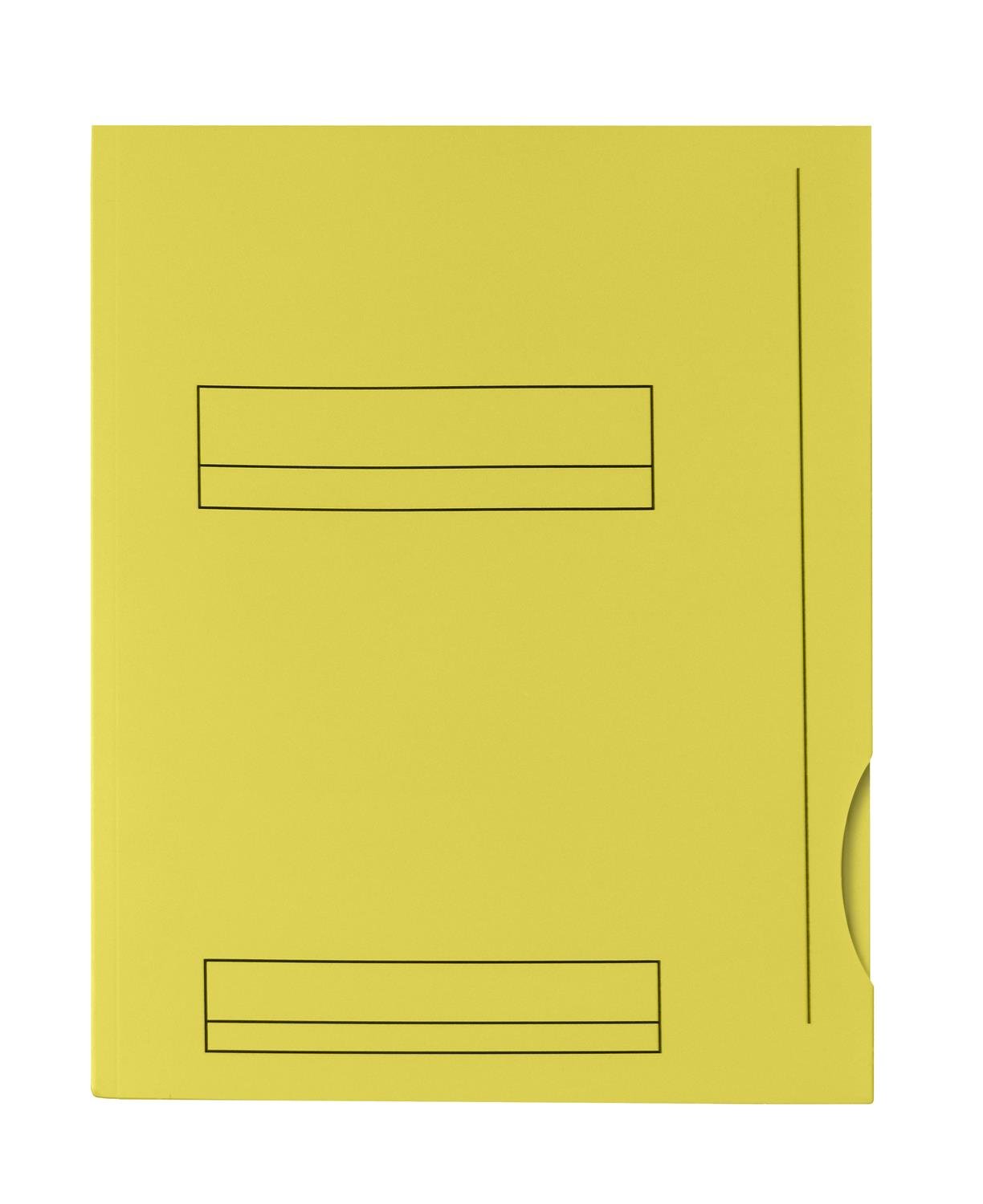 Lot de 50 Sous-Dossiers A4 Capacité 200 Feuilles Carte Epaisseur 180g Jaune Vif