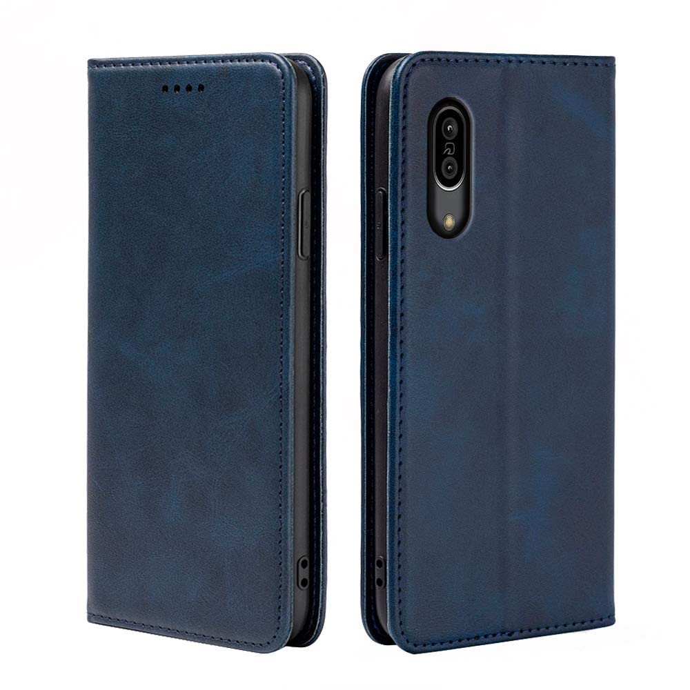 適用 AQUOS sense3/sense3 lite/sense3 basic/Android One S7 ケース 手帳型 SH-M12/SHV45/SHV48/SH-02M 手帳型 ケース カバー PUレザー カード収納 財布型 耐衝撃 ケース マグネット スタンド機能付き 5色 (深い青)