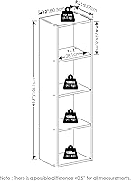 Vista 450 de Furinno - Estantería de cubos de 5 niveles serie Luder para libros y almacenamiento, color negro