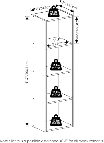 Miniatura 420 de Furinno - Estantería de cubos de 2 niveles serie Luder para libros y almacenamiento, color roble francés Roble francés,Pino