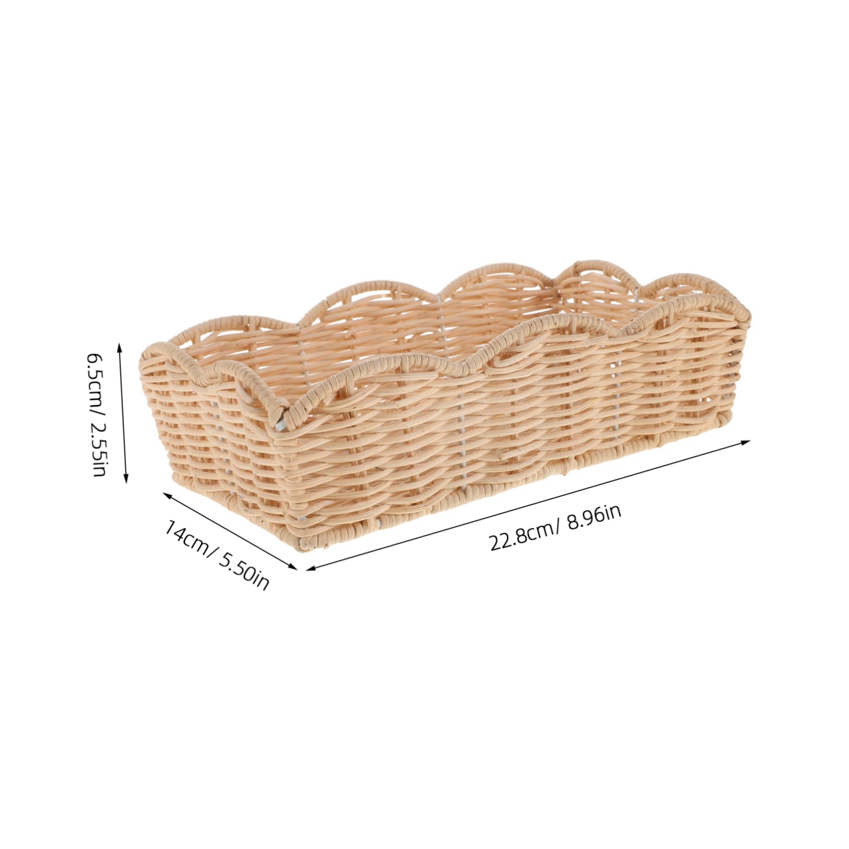 Ciieeo Rattan Woven Fruit Basket Creative Storage Tray for Fruits Bread and Snacks Decorative Woven Display Basket for Dining Table Entryway Rustic Style Organizer for Home Decor