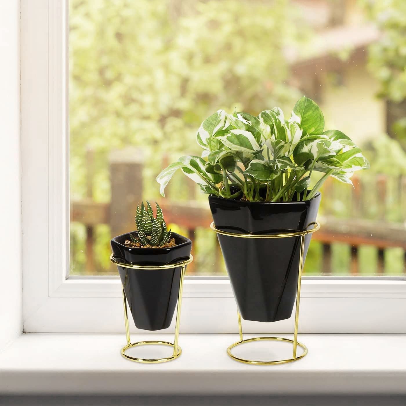 Amazon.com: J JACKCUBE DESIGN Geometric Planter, Desk Decor Gold