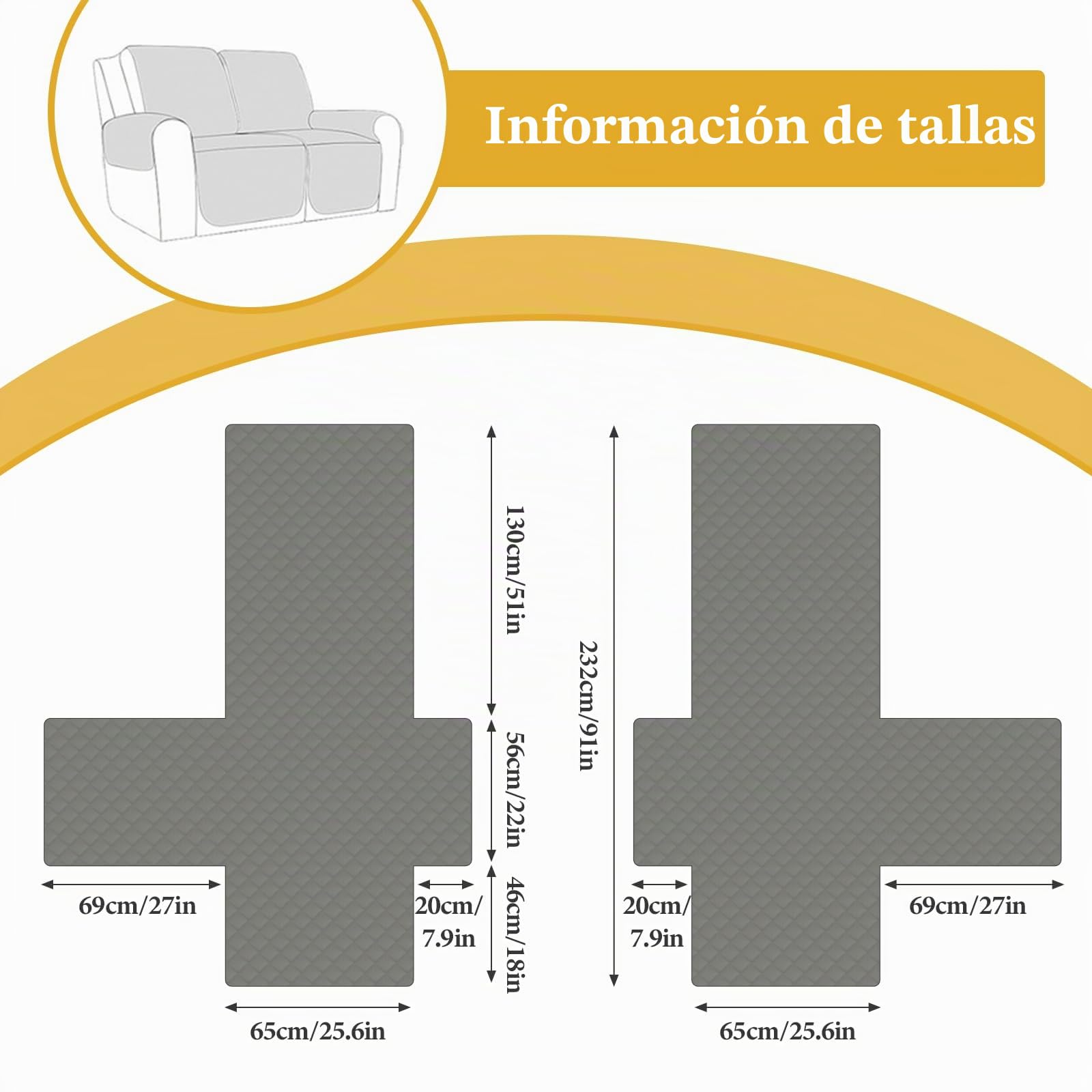 Fundas para sofás y sillones - Protector de sofá reclinable, protector de muebles de 2 plazas, fundas para sillones reclinables, funda de sofá súper suave, fundas para sillones reclinables con correas