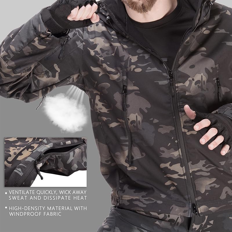 Military Jackets Soft Shell Men Clothing Tactical Windproof Hunting Jacket Man Safari Army Combat Jackets