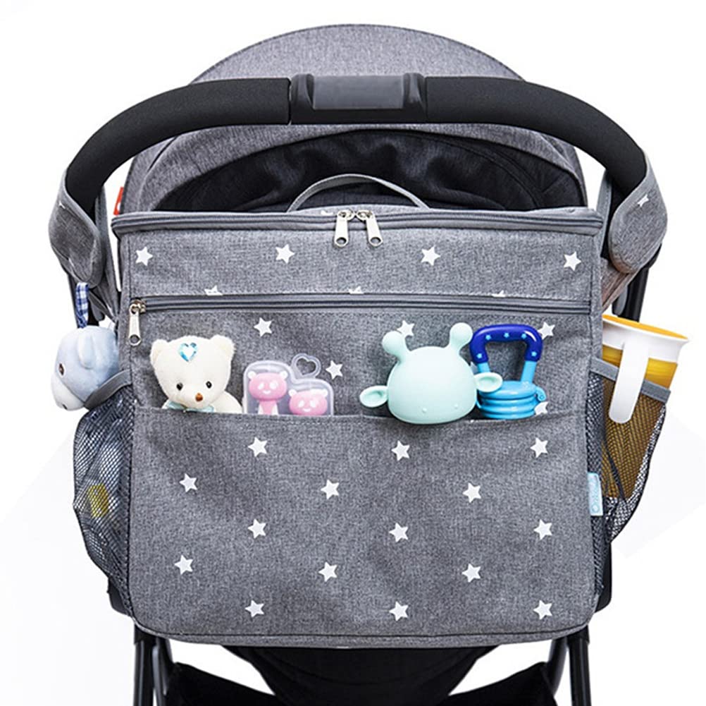 NOPEILVI Organizador Universal de cochecitos de bebé, Bolsas Organizador, Organizador de cochecitos de bebé, Organizador de cochecitos de Silla de Paseo XL con portavas