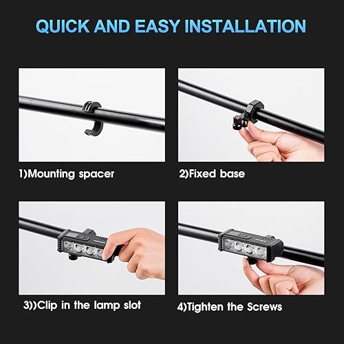 Miniatura 7 de Luz LED súper brillante para bicicleta, faro de bicicleta recargable USB, faro de bicicleta impermeable, faro de bicicleta impermeable con pantalla