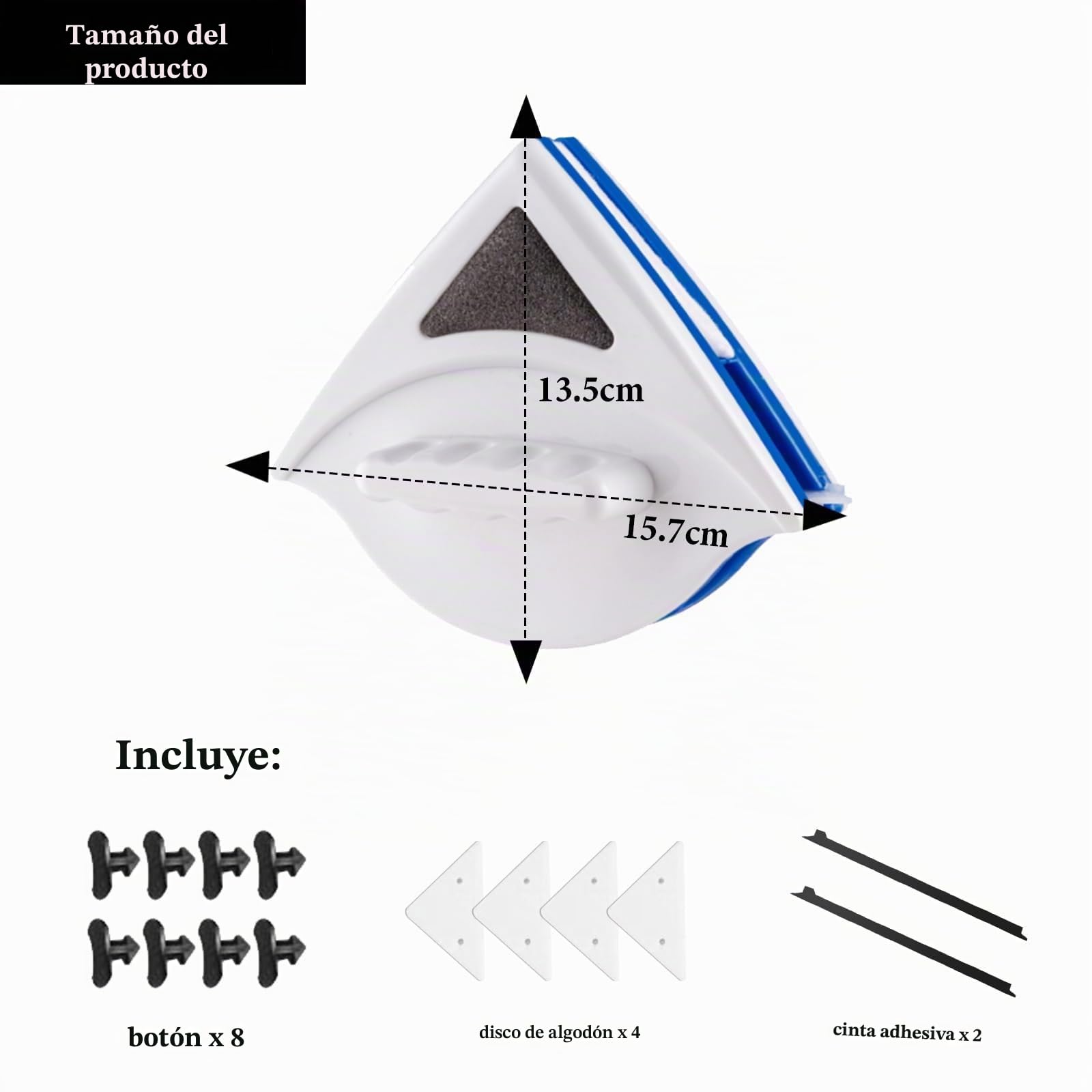 UgyDuky Limpiador magnético de Ventanas de Doble Cara, Cepillo de Lavado magnético Ajustable, Cepillo de Lavado de Vidrio, Herramienta de Limpieza de Vidrio, Cepillo de 18-30 mm de Grosor, para