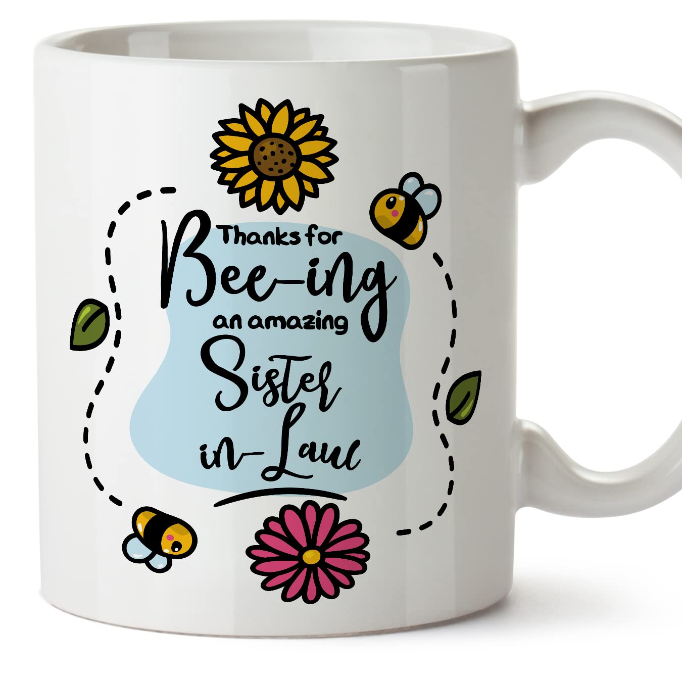 MUGFFINS Sister in Law Mug - in English - Thanks for Beeing Amazing - Funny Gift - Ceramic 11oz Mug