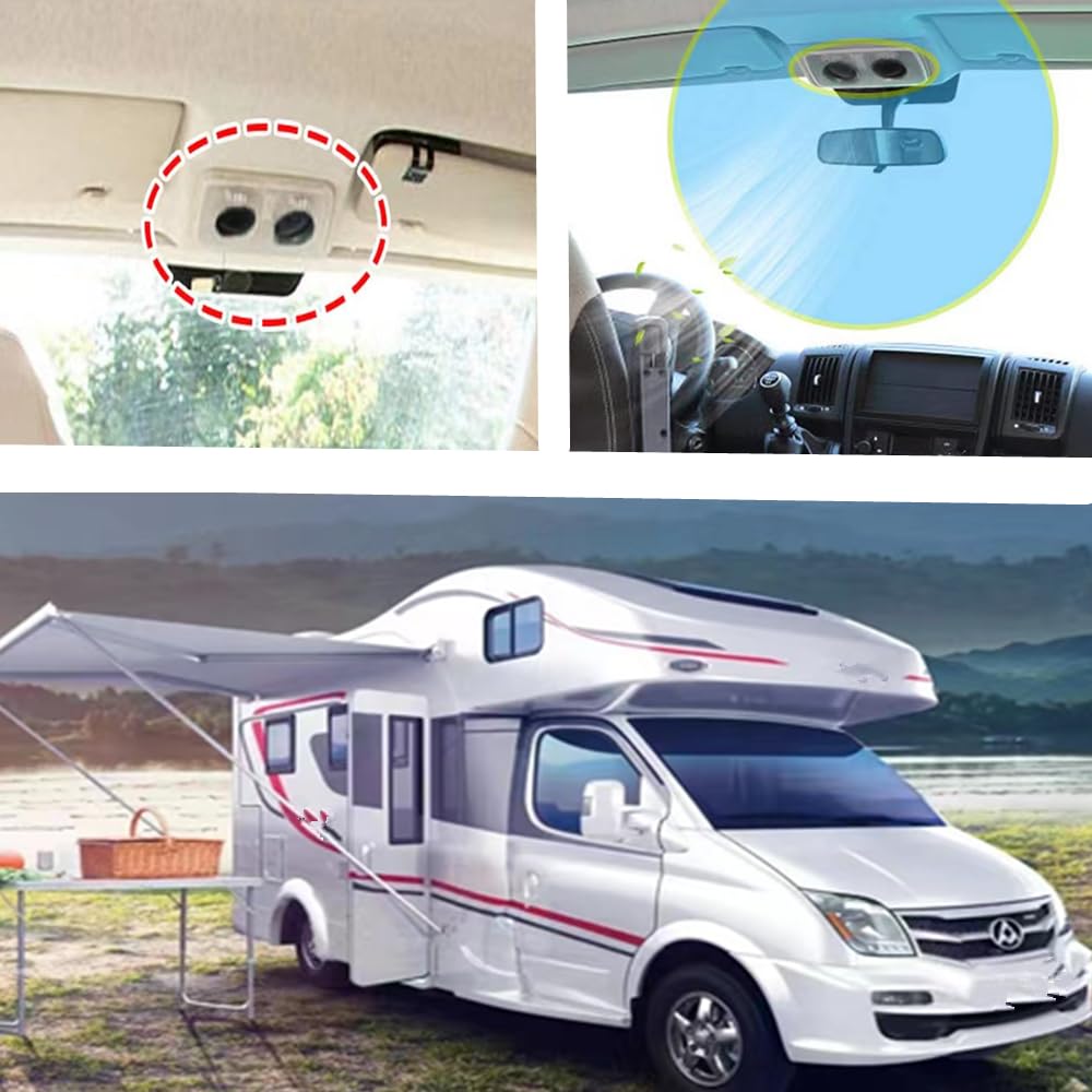 Presad'Aria Universale Per A/C Camper E Autobus - Deflettore Rotondo Regolabile 75mm, Materiale ABS - Foto 10