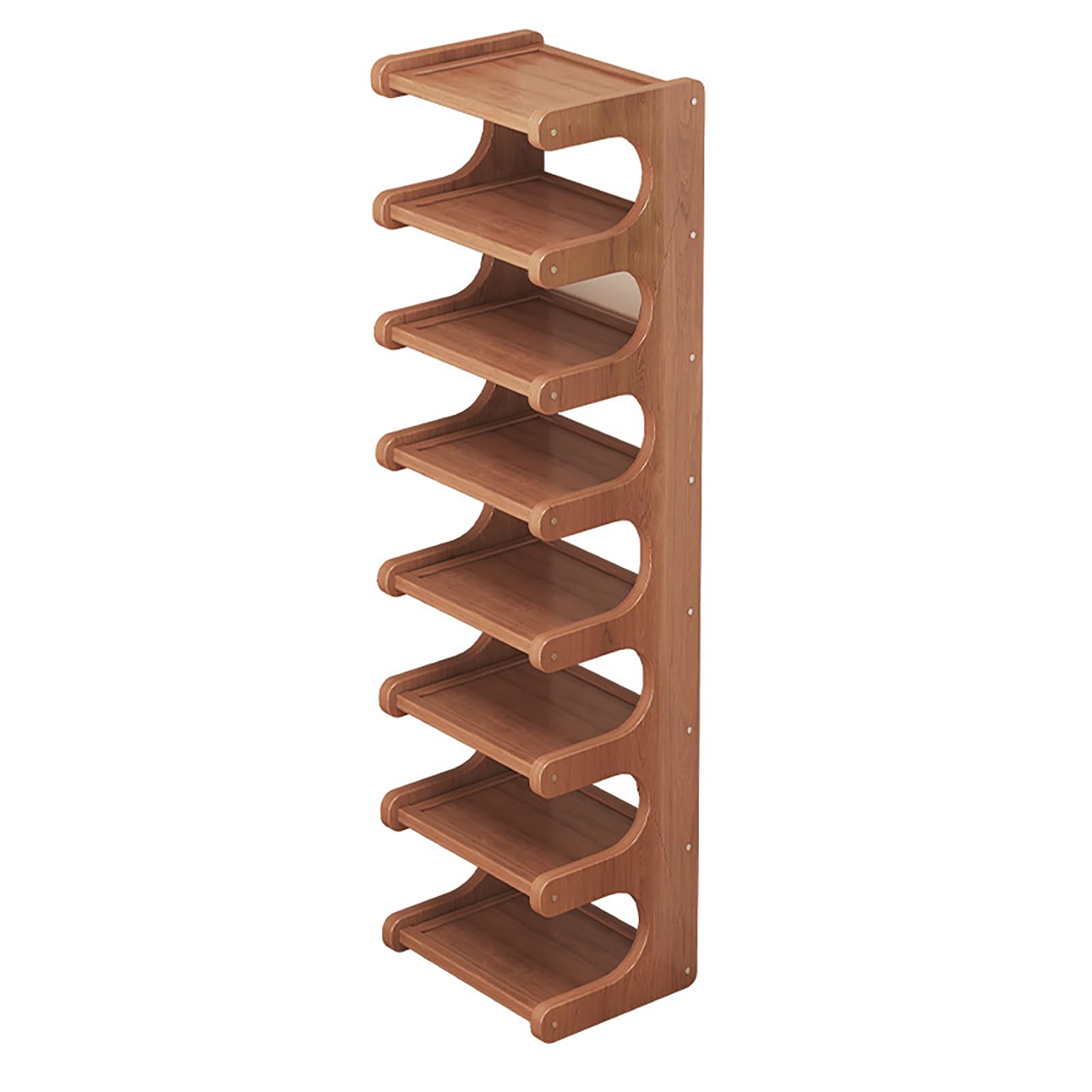 Scarpiera sottile in bambù a 8 ripiani, pieghevole, autoportante, salvaspazio, per corridoio, camera da letto, ingresso, angolo piccolo, design multifunzione