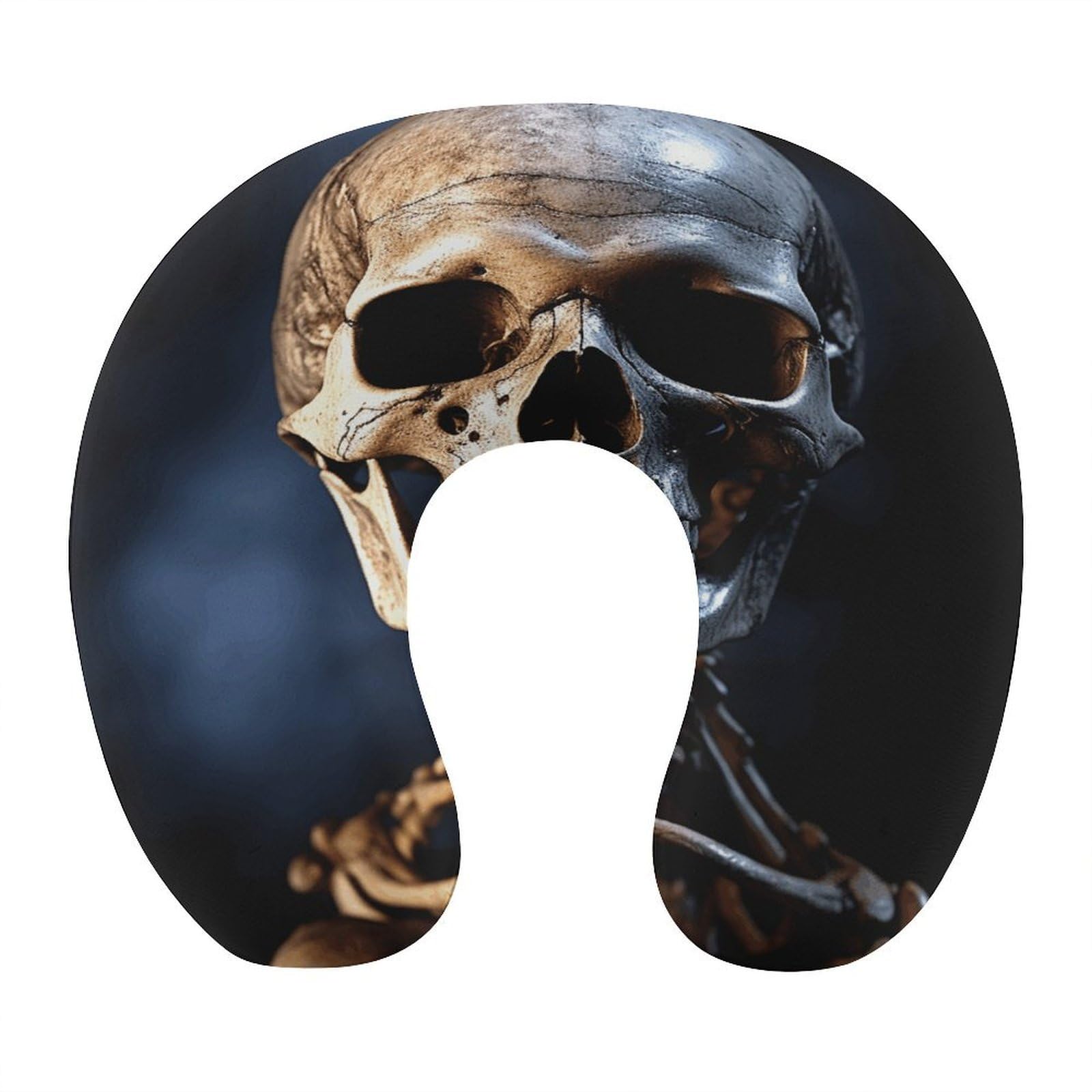 Adfgyerh Style Skeleton U-Shaped Pillow，Memory Foam Pillow Core，Cushion ，Provide Neck Support ，Travel Pillow，Suitable For Airplanes, Cars, Homes, And Offices.