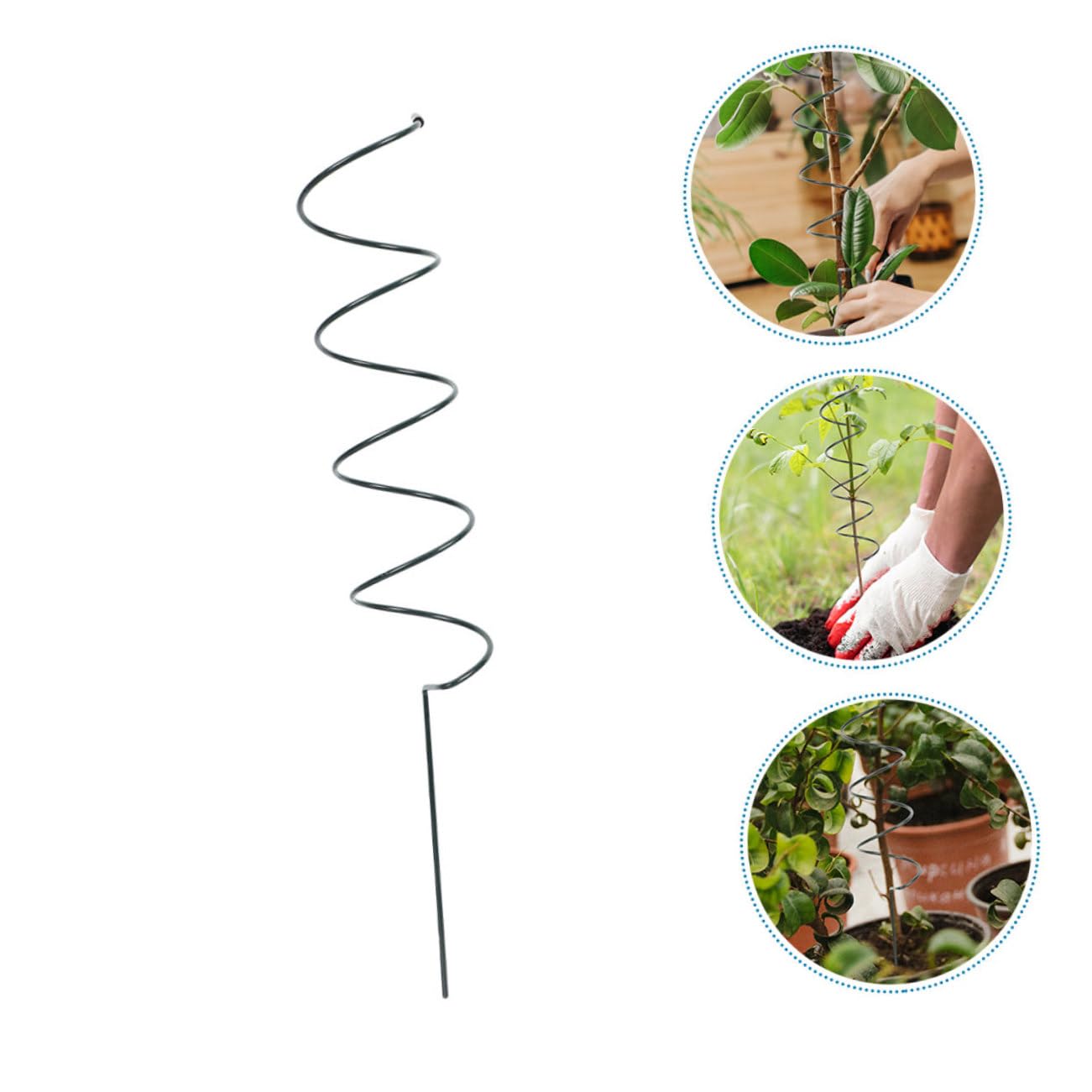 ORFOFE 8 Pièces de Tuteurs en Fer Spirale pour Plantes, Support Facile à Insérer, Protection Croissance des Plantes en Extérieur et Jardin