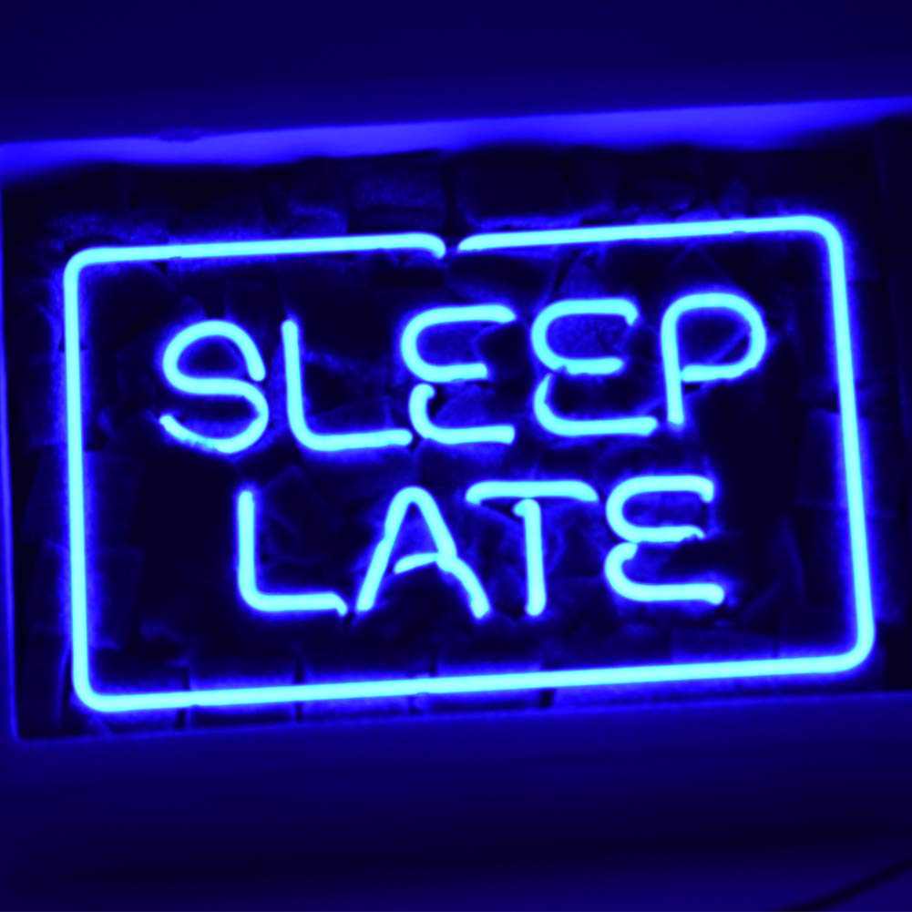 sleep late ネオンサイン 青色 バー 家装飾 インテリア13＊8インチ Amazon.co.jp: sleep late ネオンサイン ライトNEON SIGN 青色 ビール