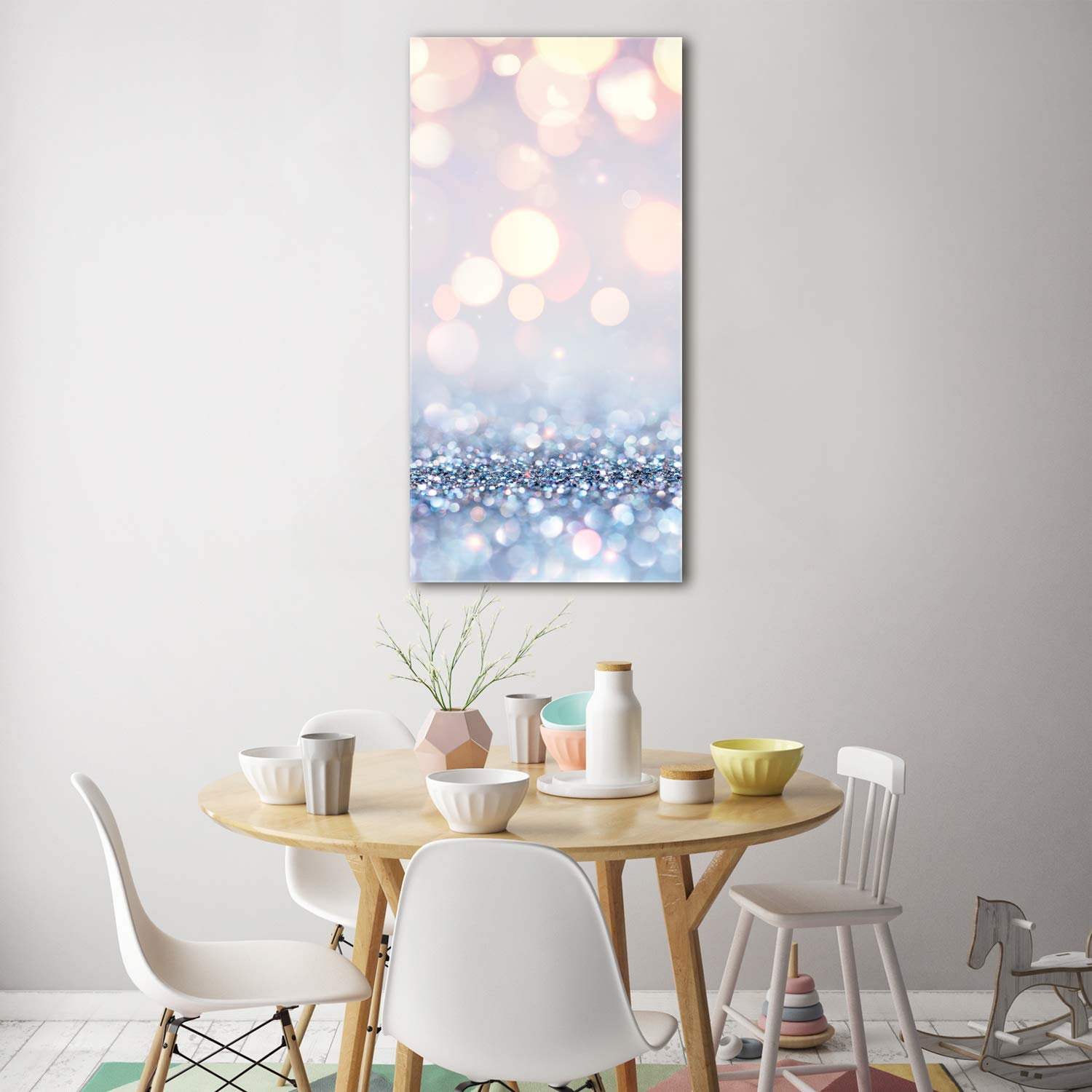 Tulup Acrylglas - 70x140cm - Bild Acrylglas Deko Wandbild Kunststoff/Acrylglas Bild - Dekorative Wand Küche & Wohnzimmer - Glänzender Hintergrund - Silber