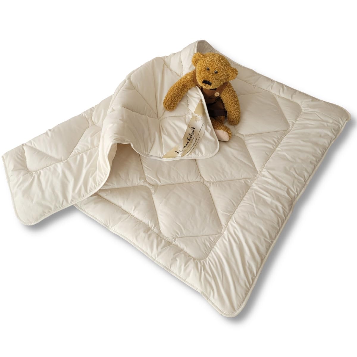 Merino Schafschurwolle Kinder Steppdecke in 100x135 cm Ganzjahresdecke Steppbett Made in Germany