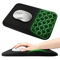 elzle Tappetino Mouse Ergonomico con Poggiapolso, Nero