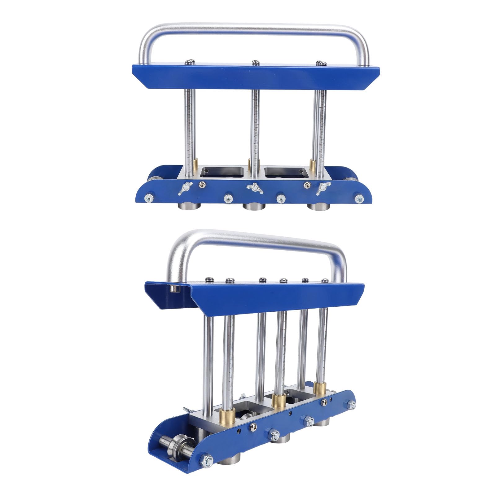Rodillo de borde de tres estaciones para doblar materiales metálicos para techos Dobladora de rodillo de borde de chapa de ángulo de doblado de 0 a 90 grados para acero de calibre (Azul)