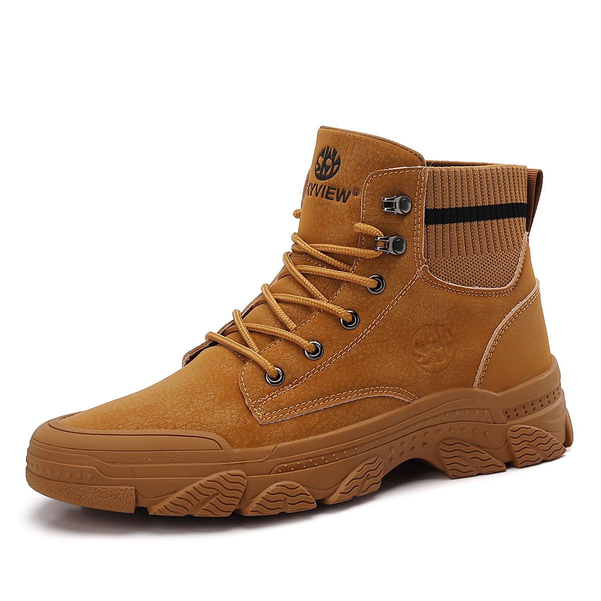 Sponsored Ad – Boots Men's High Top Ankle Boots Anti-Slip Outdoor Hiking Shoes Fashionable Work Hiking Shoes