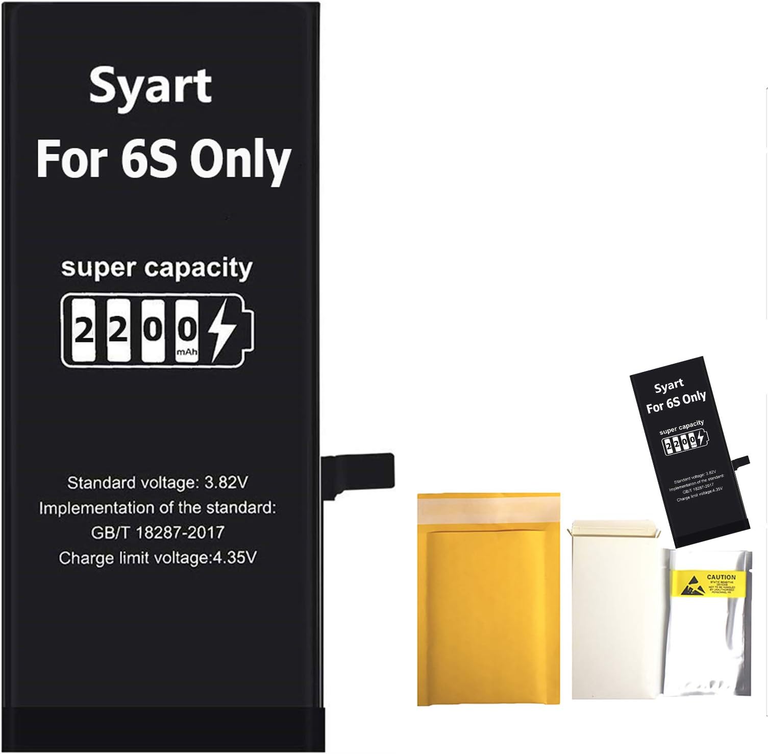 syart 2200mAh for iPhone 6s Battery Replacement Battery Large Capacity Gift Professional Tools (for iPhone 6s)
