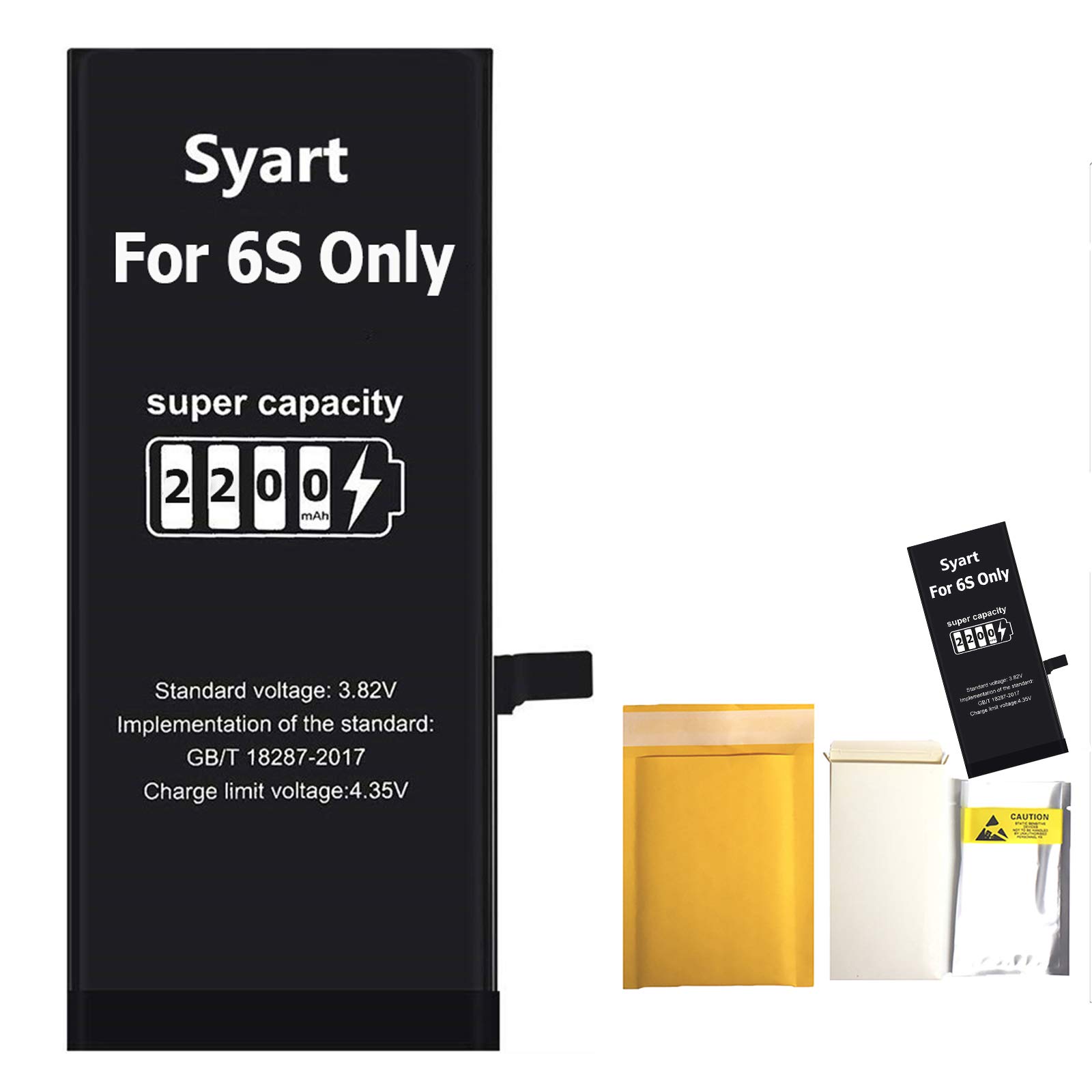 syart 2200mAh for iPhone 6s Battery Replacement Battery Large Capacity Gift Professional Tools (for iPhone 6s)