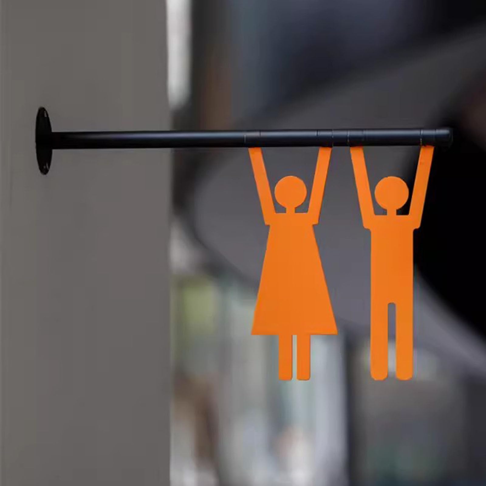 Toilettenbeschilderung, Toilettenschilder for Aufhängen an der Wand, Edelstahlschild for Badezimmertüren for Männer und Frauen, for Büros, Geschäfte Restaurants, 29,6 x 19,7 cm(C)