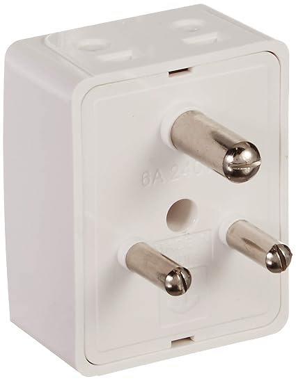Anchor by Panasonic Deluxe 6A 3 Pin Multiplug adapter with Universal Socket | 3 Pin Multi Plug Socket (White, 3155-Pk4)