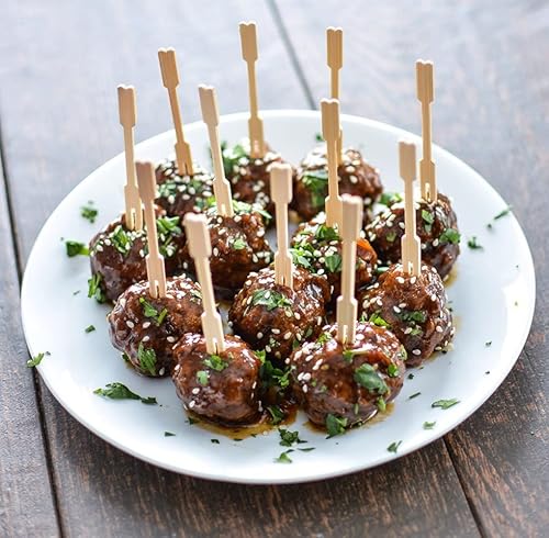 Miniatura 2 de Pinchos de bambú para palillos de aperitivos  3,5 pulgadas (paquete de 220) palillos de madera para cócteles para aperitivos, frutas, adornos,