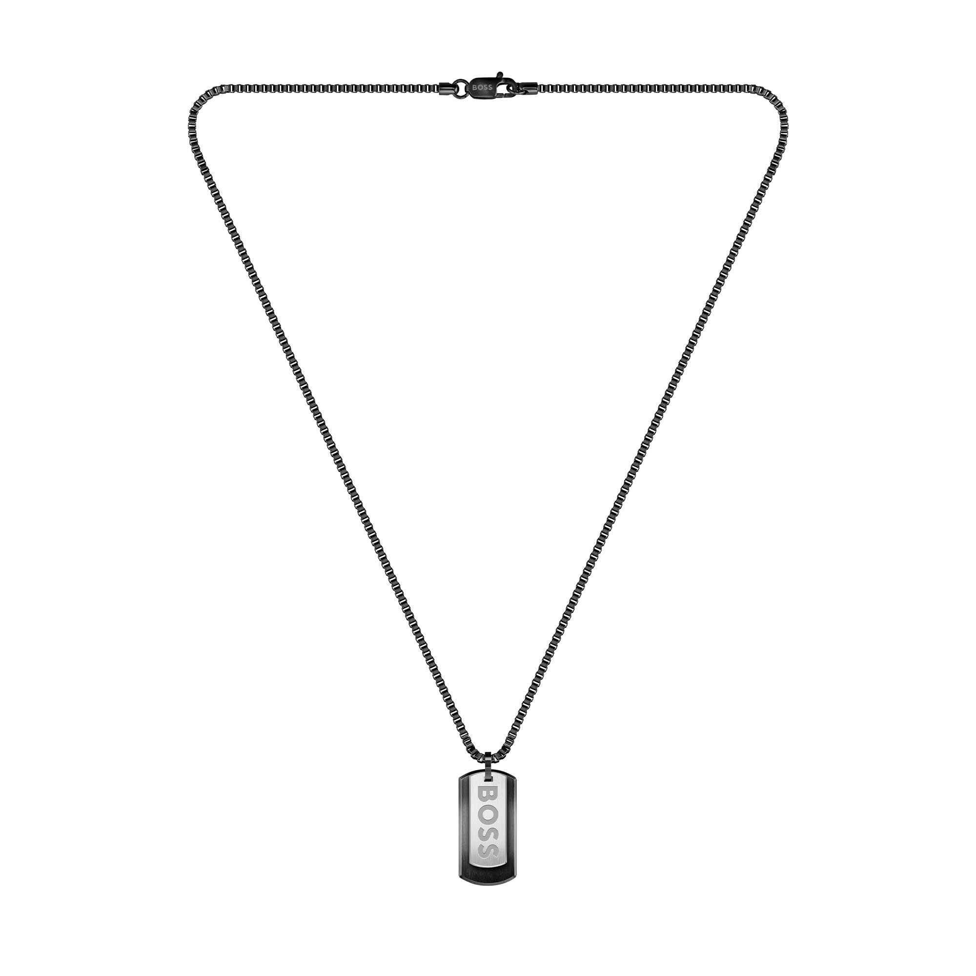Boss Men's Devon Stainless Steel Pendant Necklace - Black
