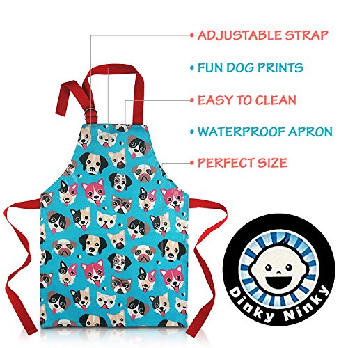 Dinky Ninky UNKNOWN Dinky Dinky - Adjustable Waterproof Kids' Apron With Charming Dog Print - Durable Pvc Craft & Cooking Apron thumb #4