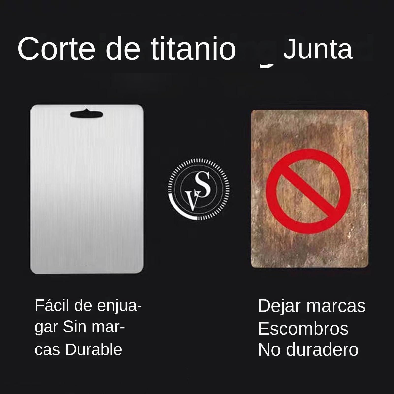 Tabla de cortar portátil de titanio – Alfombrilla de preparación de comidas doble cara para cocinar carne, verduras y frutas – ideal para casa, caravana, picnic al aire libre y camping