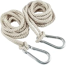 Tree Swing Hammock Hanging Straps with Heavy Duty Hooks, Indoor and Outdoor (13 FT Single Rope) - 2 Pack