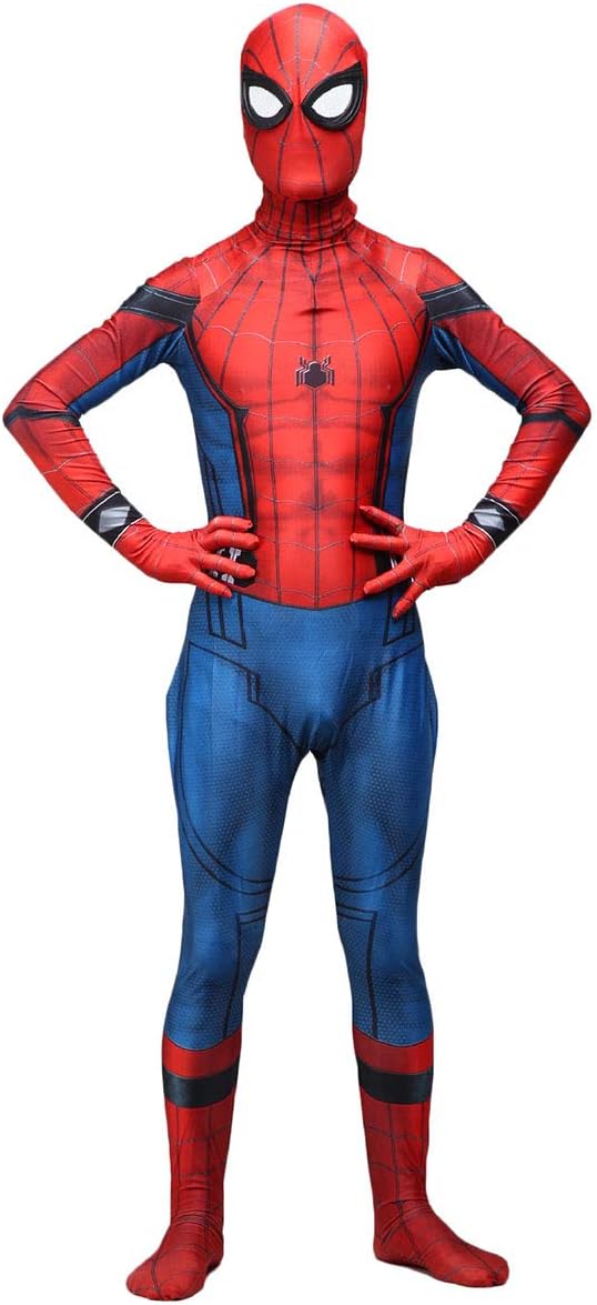 QQWE Iron Spider Cosplay Costume, Adult Children Fancy Dress Costume, Zentai, Christmas Halloween Spider Man Role Play Clothes,Adult-XL