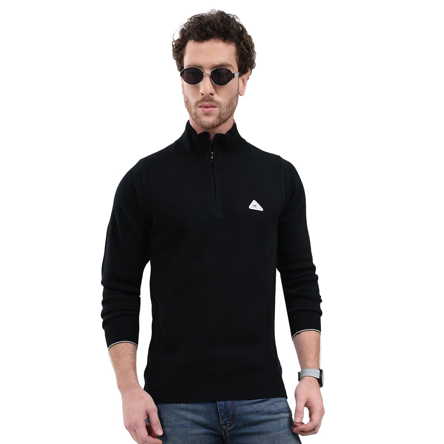 monte carlo Men's Regular Fit Pullover | Mock Neck Half Zip Closure | Solid Full Sleeves | Fashionable Winter Wear | Winter Sweater for Men's (Pack of 1)-picture-21