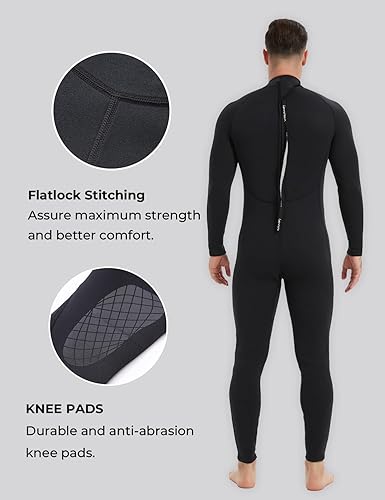 Vista 33 de Trajes de neopreno Lemorecn para hombre de 3/2 mm, traje de buceo de cuerpo entero Cremallera frontal 0.118 in