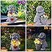 OTAVILEM Solar Garden Decor Dog Statue,Outdoor Dog Figurines with Bucket for Patio, Balcony, Backyard,Lawn Ornaments and Yard Decorations - Unique Gifts for Women, Mom,Grandma