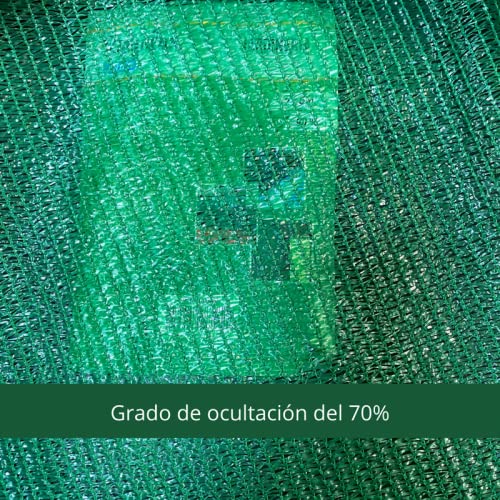 Rollo de malla de ocultación de 2x25m para obras de construcción. Grado de ocultación 70%. Protección UV, resistente y duradera. Fácil de instalar. Malla de ocultación para uso doméstico y profesional