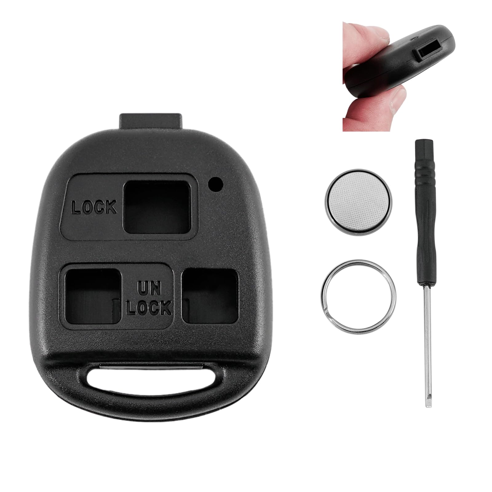 For Toyota Land Cruiser FJ Cruiser For LEXUS GX470 LX470 RX ES GS IS Series (1998-2007 Models) Durable Housing Easy Installatio 3 Buttons Key Fob Case Shell with CR2016 Battery