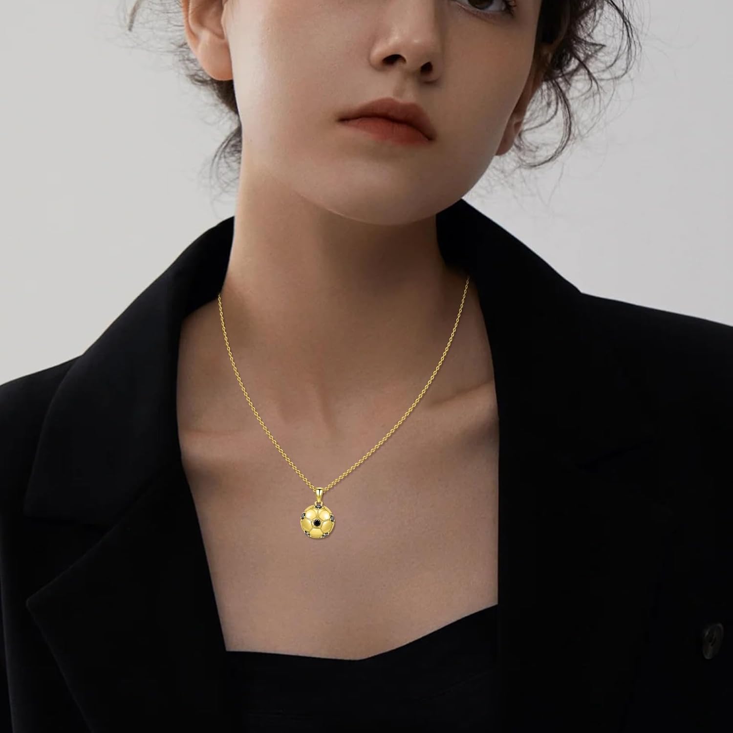 Football Necklace for Women Men 925 Sterling Silver Football Pendant Necklace Sports Jewelry Gift for Women Men - Image 4