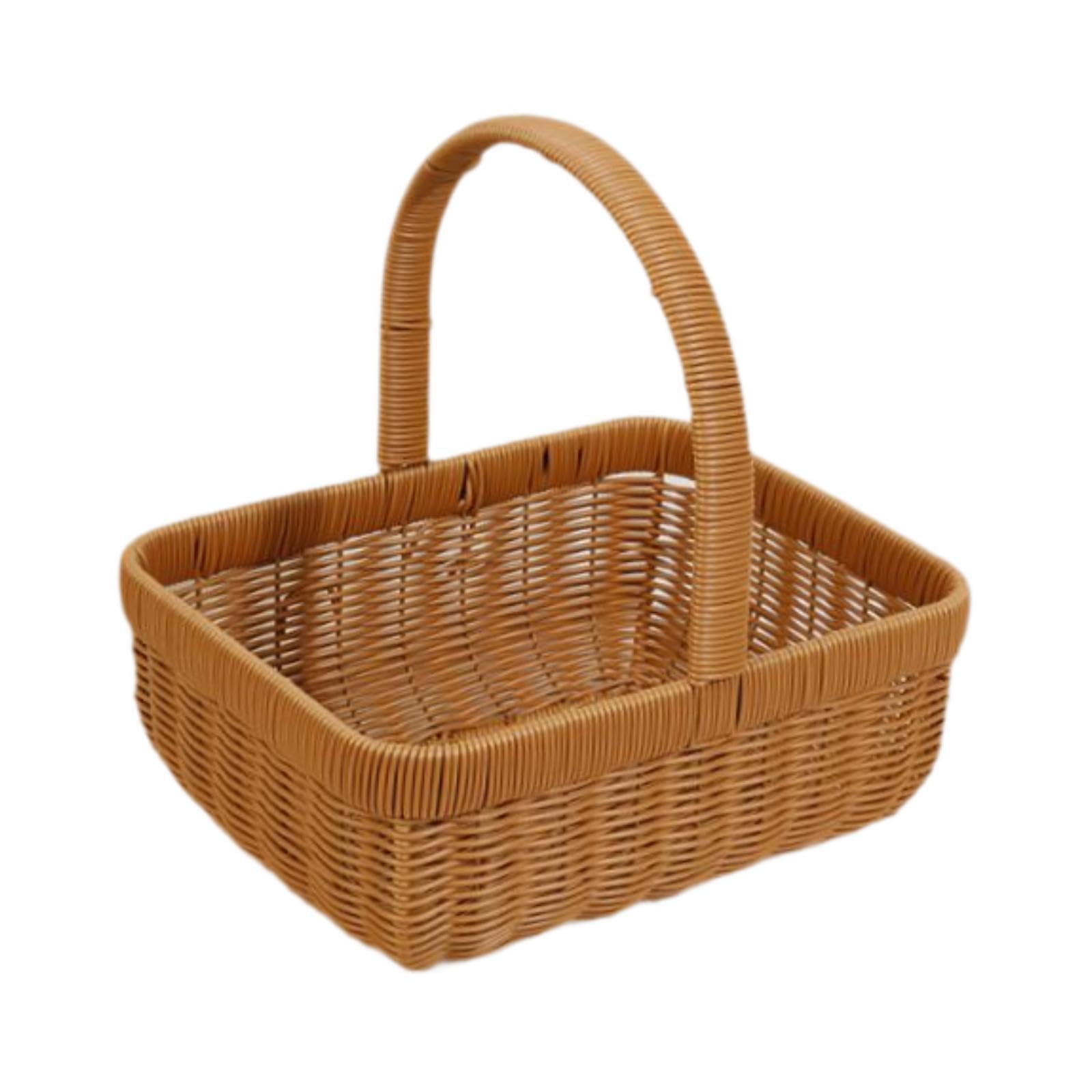 Pixzcsa Girls Stylishly Crafted Wicker Picnic Basket Offers Charming Storage