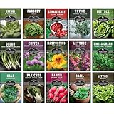 Tower Garden Seeds 15 Variety Collection - Heirloom Compact Vegetables & Herbs for Small Space, Patio, & Container Growing - Dwarf Garden Seed Variety Pack for Planting - Survival Garden Seeds